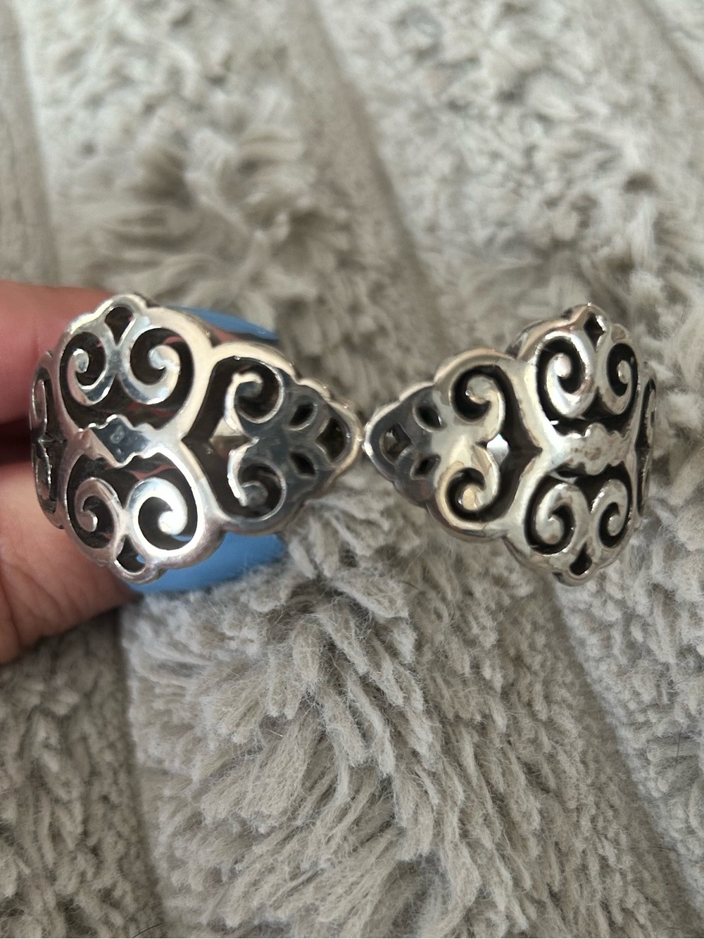 Brighton Silvertone Filigree Hinged Bracelet